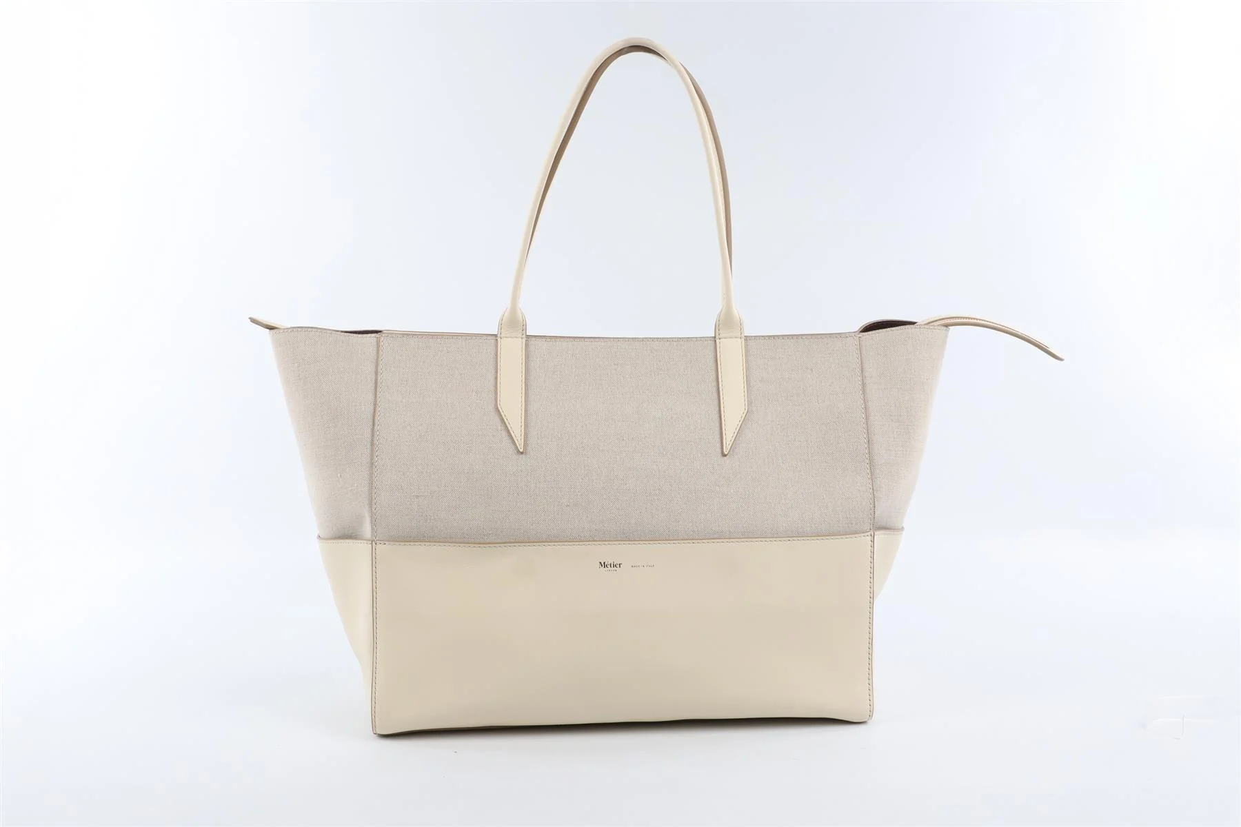 MÉTIER CREAM INCOGNITO SMALL LINEN TOTE BAG - Image 2