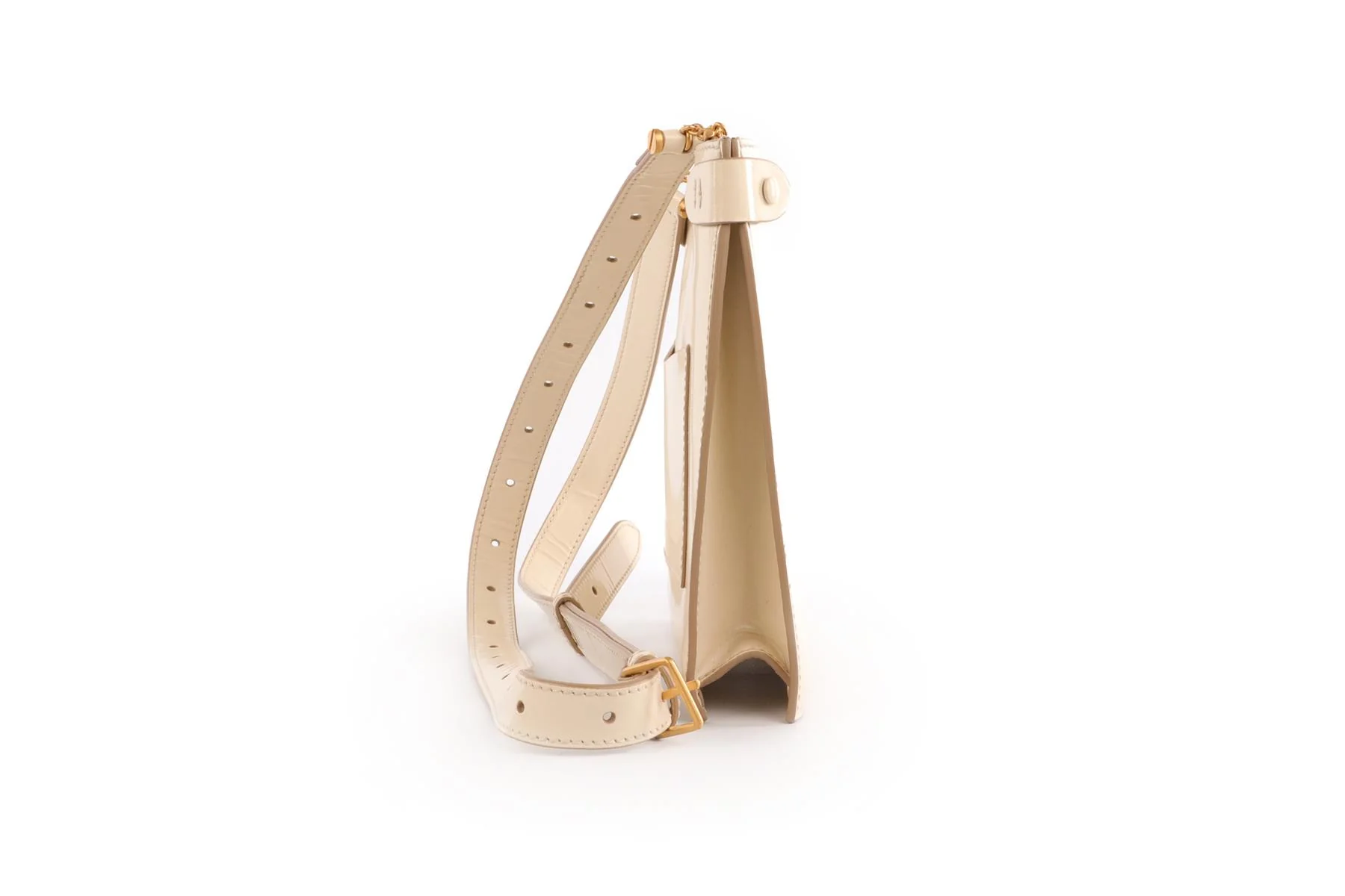 MÉTIER CREAM STOWAWAY PATENT LEATHER SHOULDER BAG - Image 5