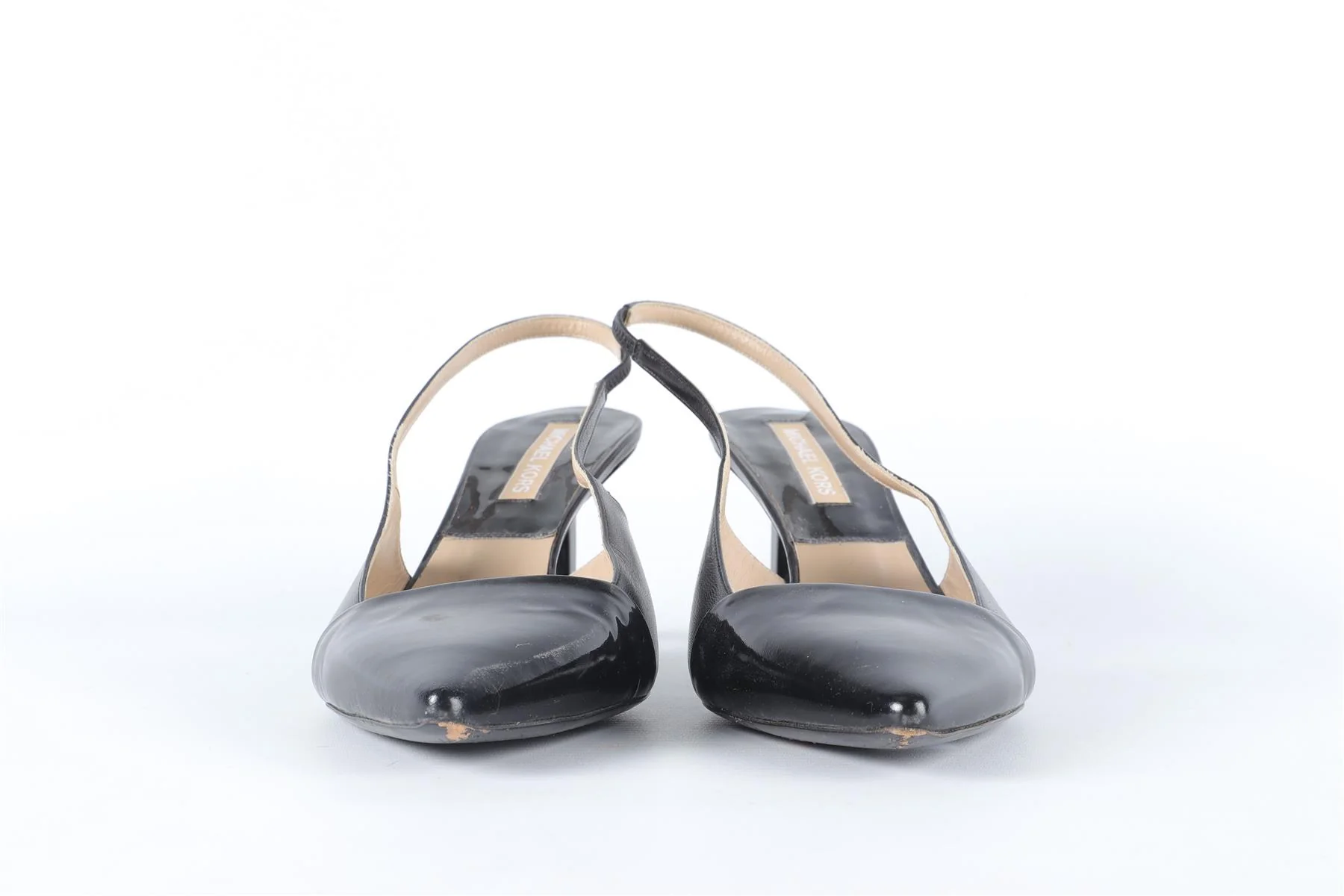 MICHAEL KORS BLACK LEATHER SLINGBACK PUMPS EU 38.5 UK 5.5 US 8.5 - Image 3