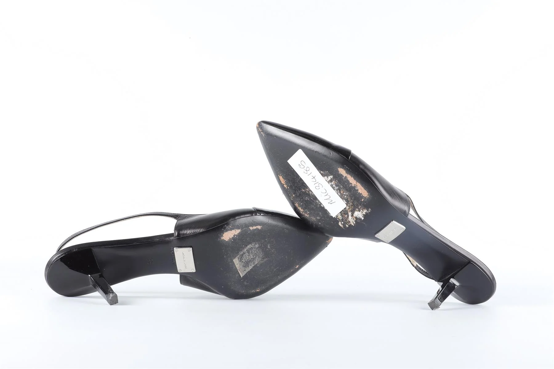 MICHAEL KORS BLACK LEATHER SLINGBACK PUMPS EU 38.5 UK 5.5 US 8.5 - Image 6
