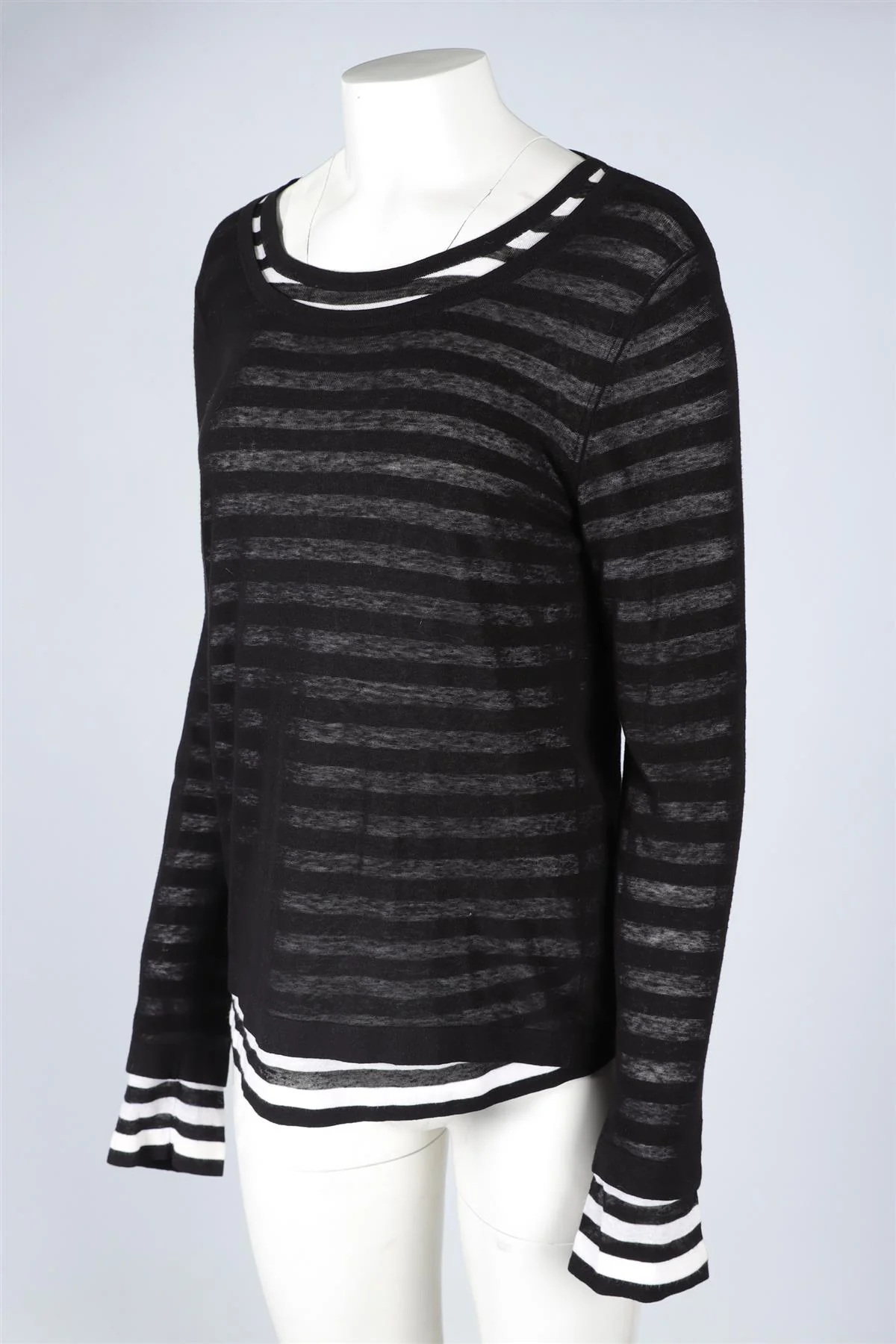 MICHAEL KORS BLACK LINEN TOP LARGE - Image 3