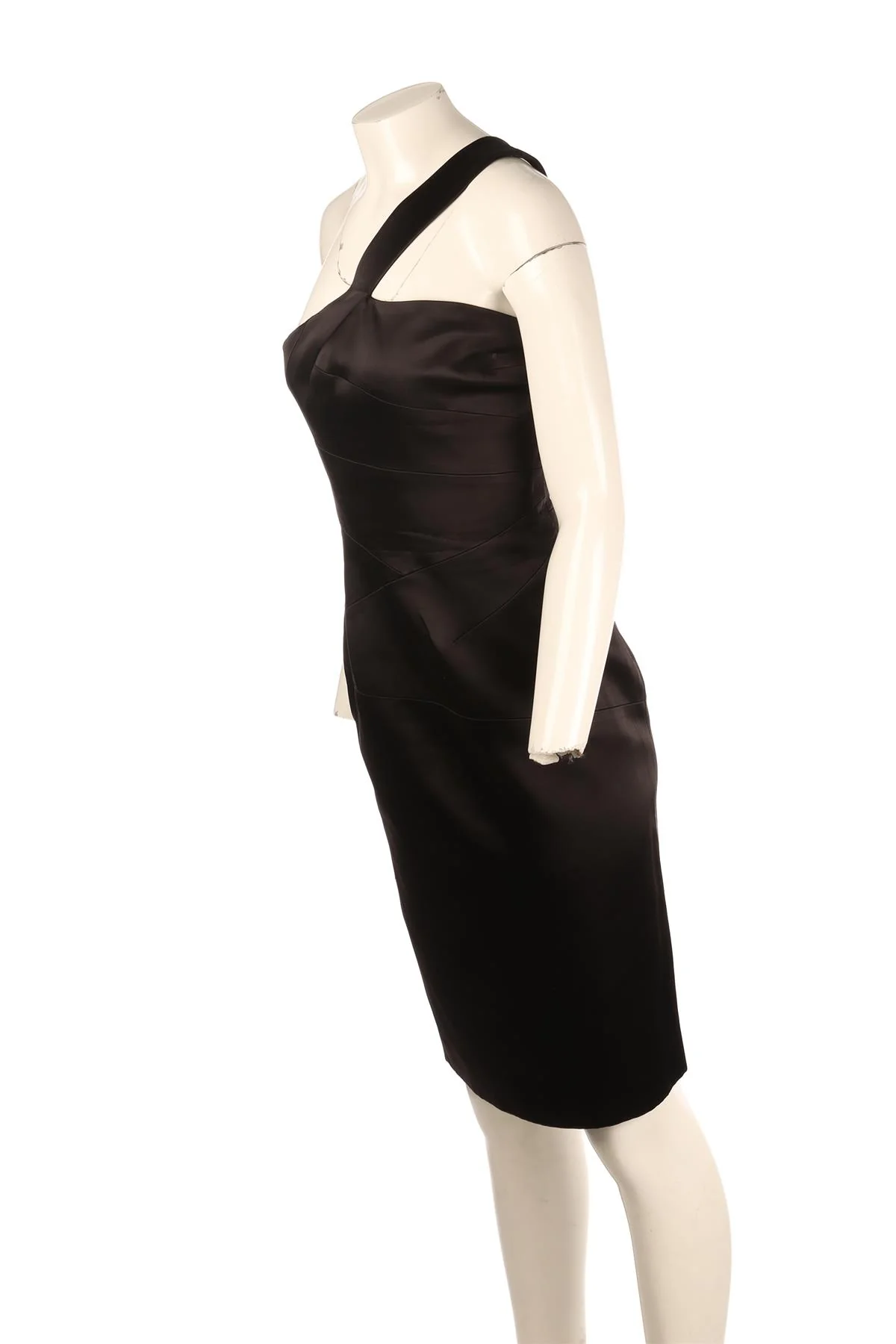 MICHAEL KORS BLACK SATIN MINI DRESS US 4 UK 8 - Image 3