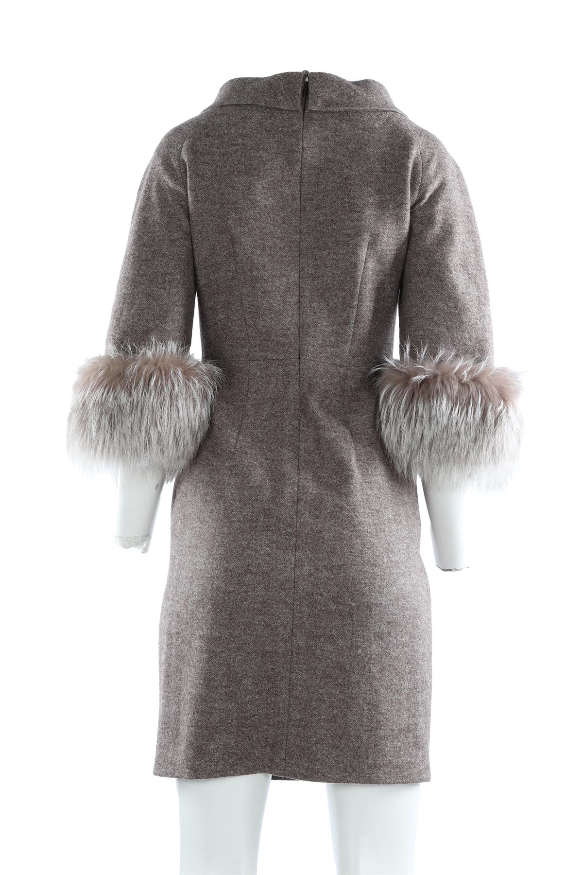 MICHAEL KORS BROWN WOOL DRESS US 4 UK 8 - Image 4