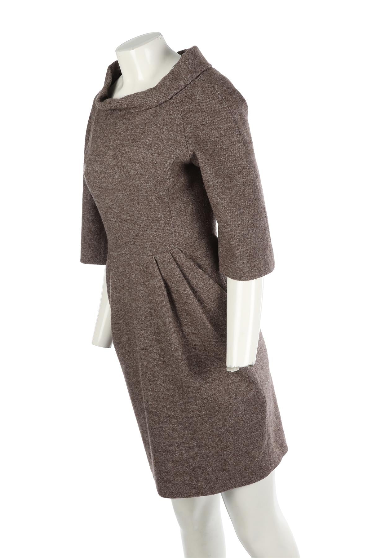 MICHAEL KORS BROWN WOOL DRESS US 4 UK 8 - Image 3