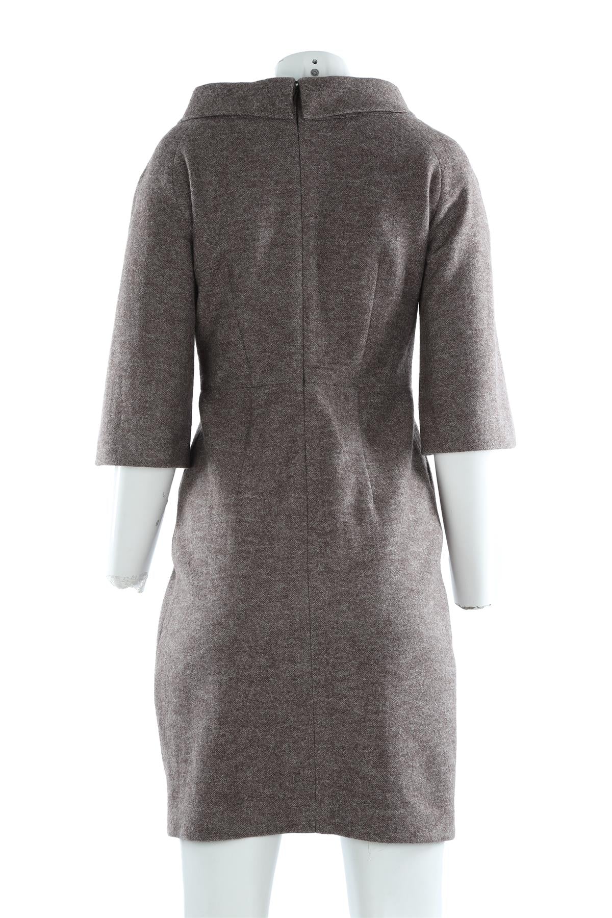 MICHAEL KORS BROWN WOOL DRESS US 4 UK 8 - Image 4