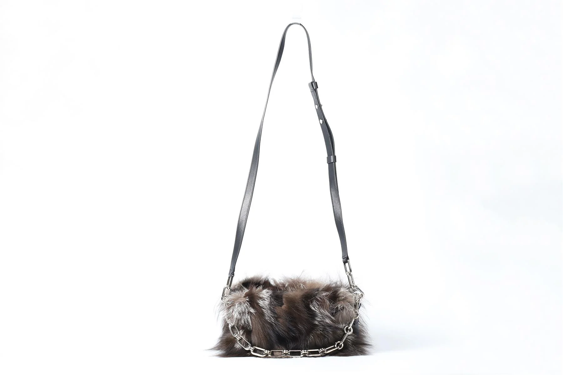 MICHAEL KORS COLLECTION JULIE LG CAMERA FOX FUR AND LEATHER SHOULDER BAG - Image 3