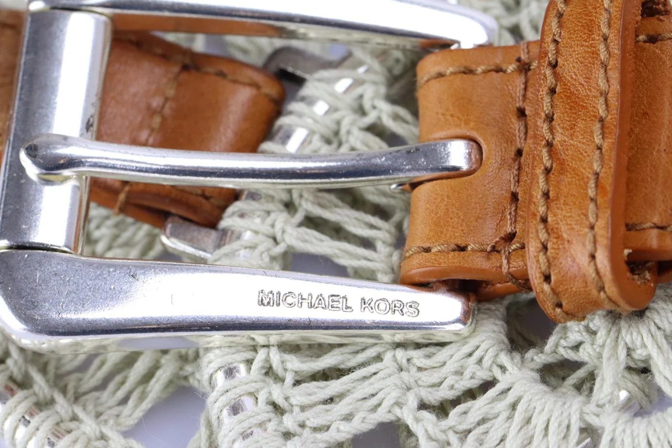 MICHAEL KORS CROCHET AND LEATHER BELT MEDIUM - Image 7