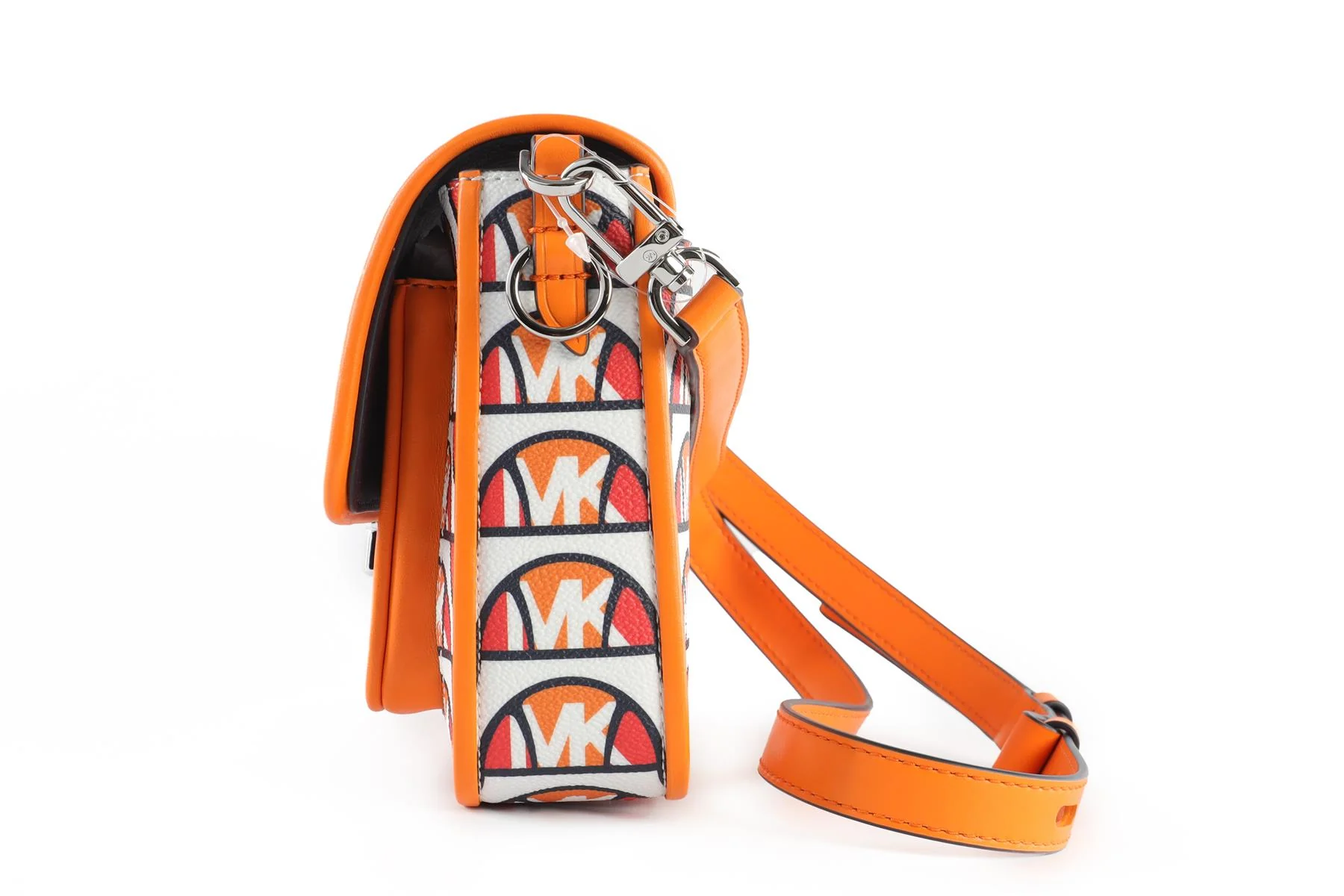 MICHAEL KORS + ELLESSE ORANGE BRADSHAW CANVAS SHOULDER BAG - Image 6