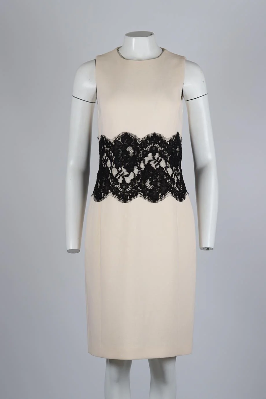 MICHAEL KORS LACE PANELED WOOL BLEND DRESS US 8 UK 12 - Image 2