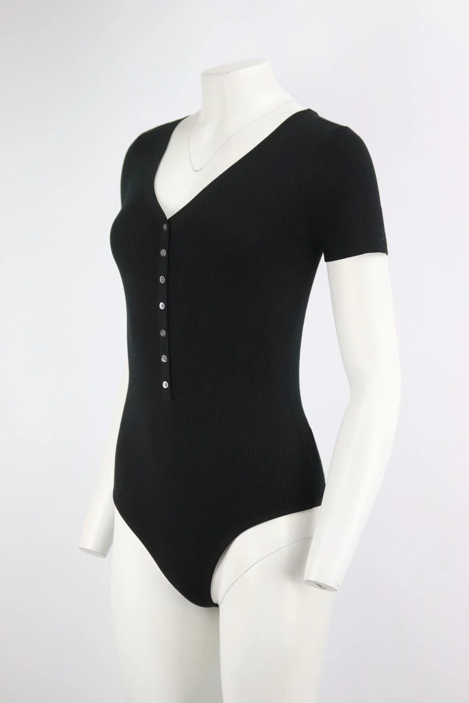 MICHAEL KORS RIBBED STRETCH WOOL BLEND BODYSUIT MEDIUM - Image 3