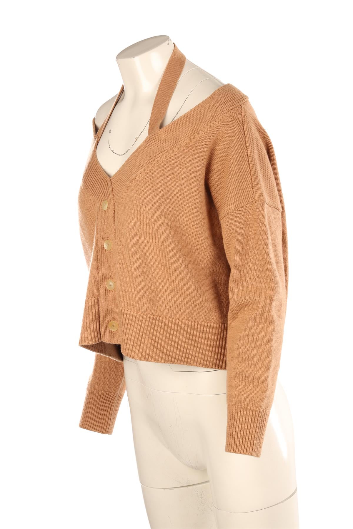 MICHAEL KORS TAN CASHMERE CARDIGAN SMALL - Image 3