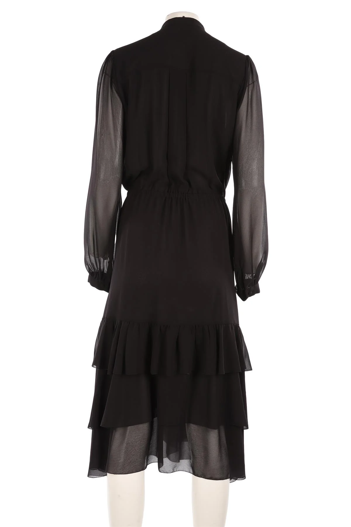 MICHAEL MICHAEL KORS BLACK CREPE MAXI DRESS LARGE - Image 4
