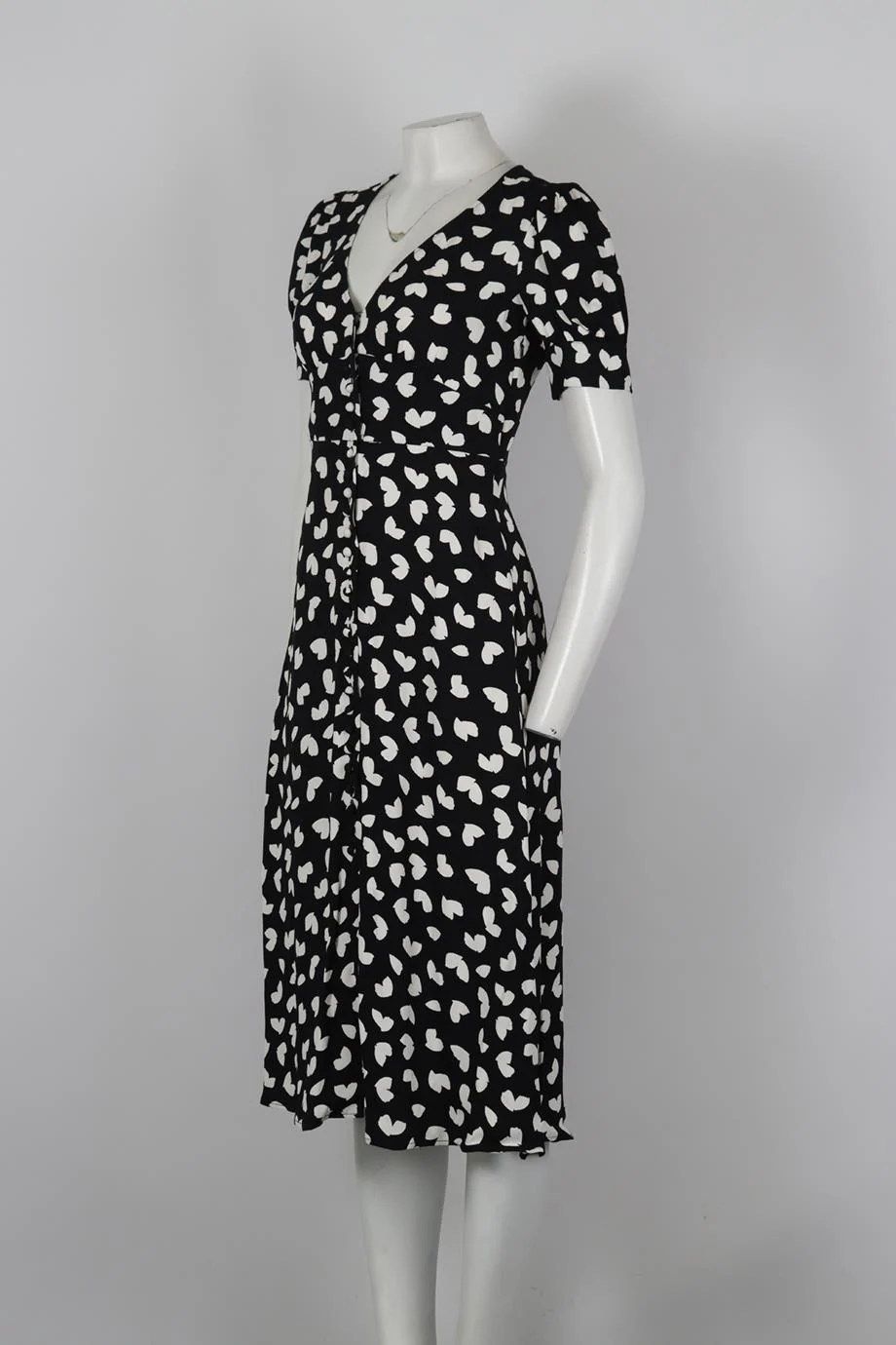 MICHAEL MICHAEL KORS PRINTED CREPE MIDI DRESS XSMALL - Image 3
