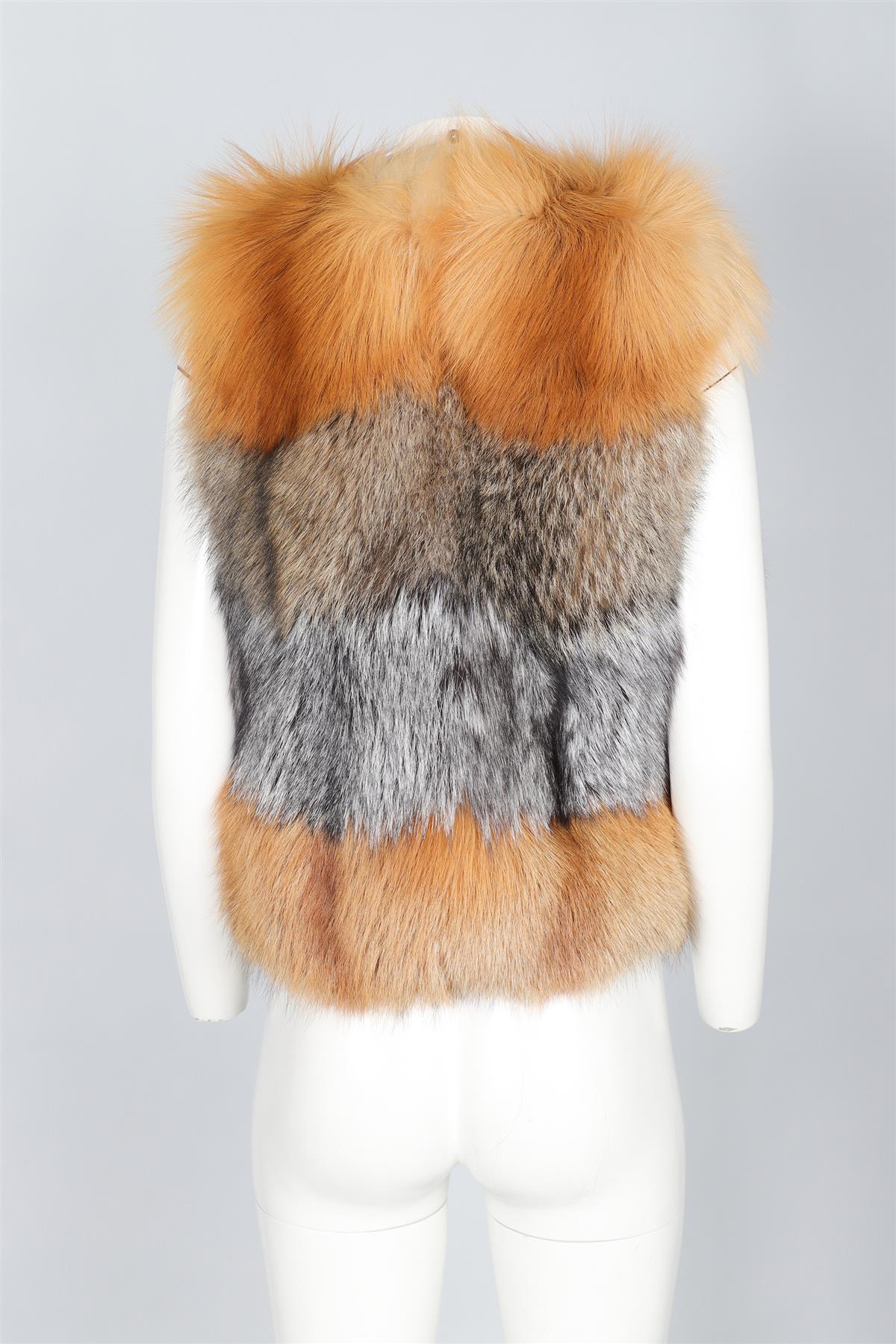 MICHAEL MICHAEL KORS TAN FOX FUR GILET SMALL - Image 4