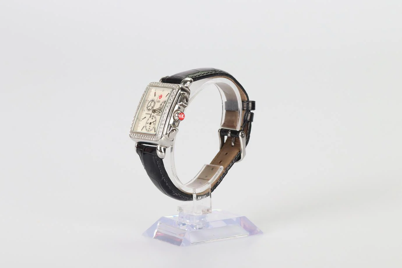 MICHELE DECO 71-6000 STAINLESS STEEL AND LEATHER WRIST WATCH - Image 5