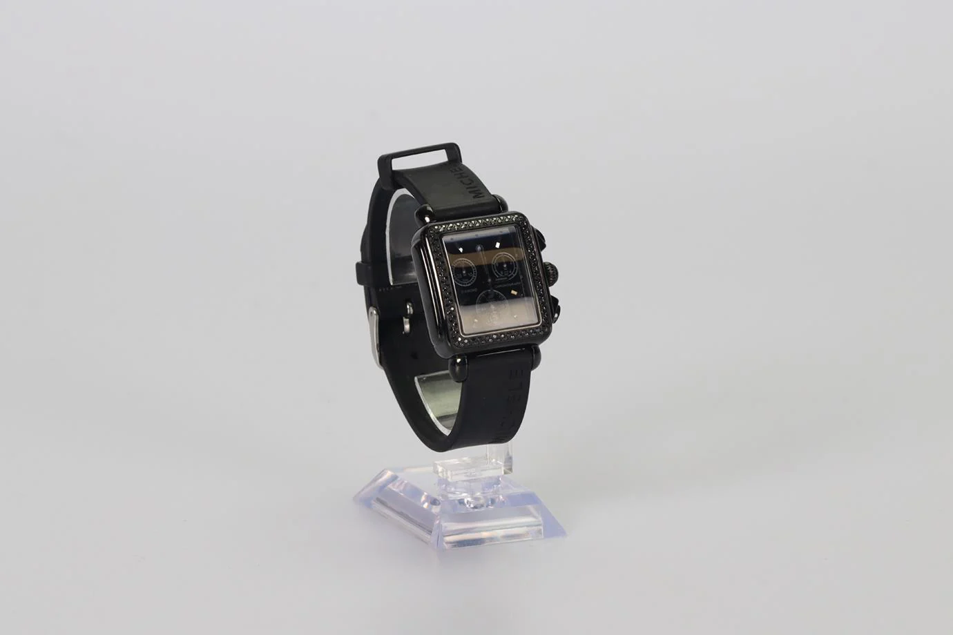 MICHELE DECO NOIR 33 MM STAINLESS STEEL AND RUBBER WRIST WATCH - Image 2