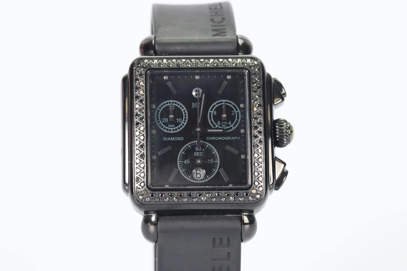 MICHELE DECO NOIR 33 MM STAINLESS STEEL AND RUBBER WRIST WATCH - Image 4