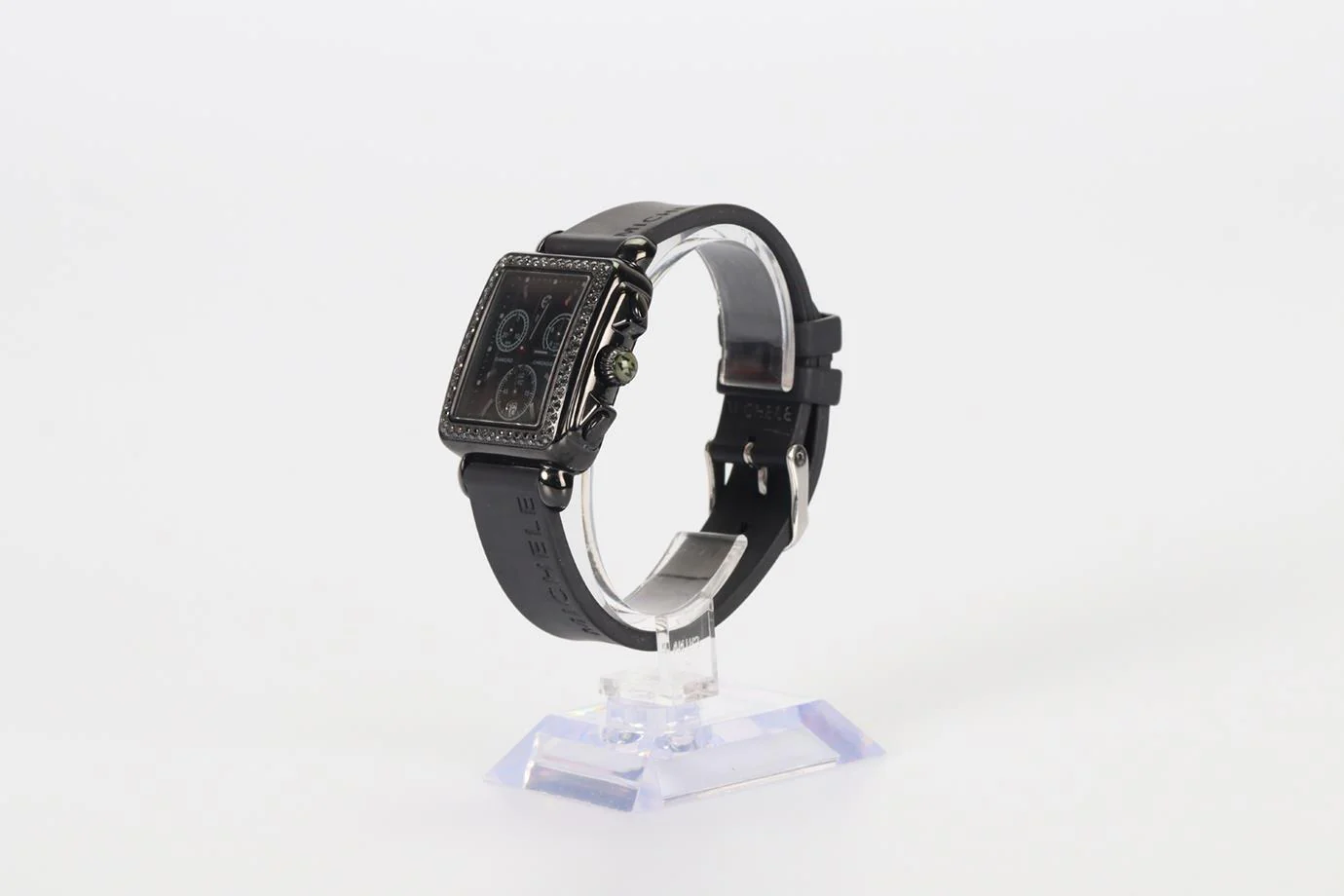 MICHELE DECO NOIR 33 MM STAINLESS STEEL AND RUBBER WRIST WATCH - Image 5
