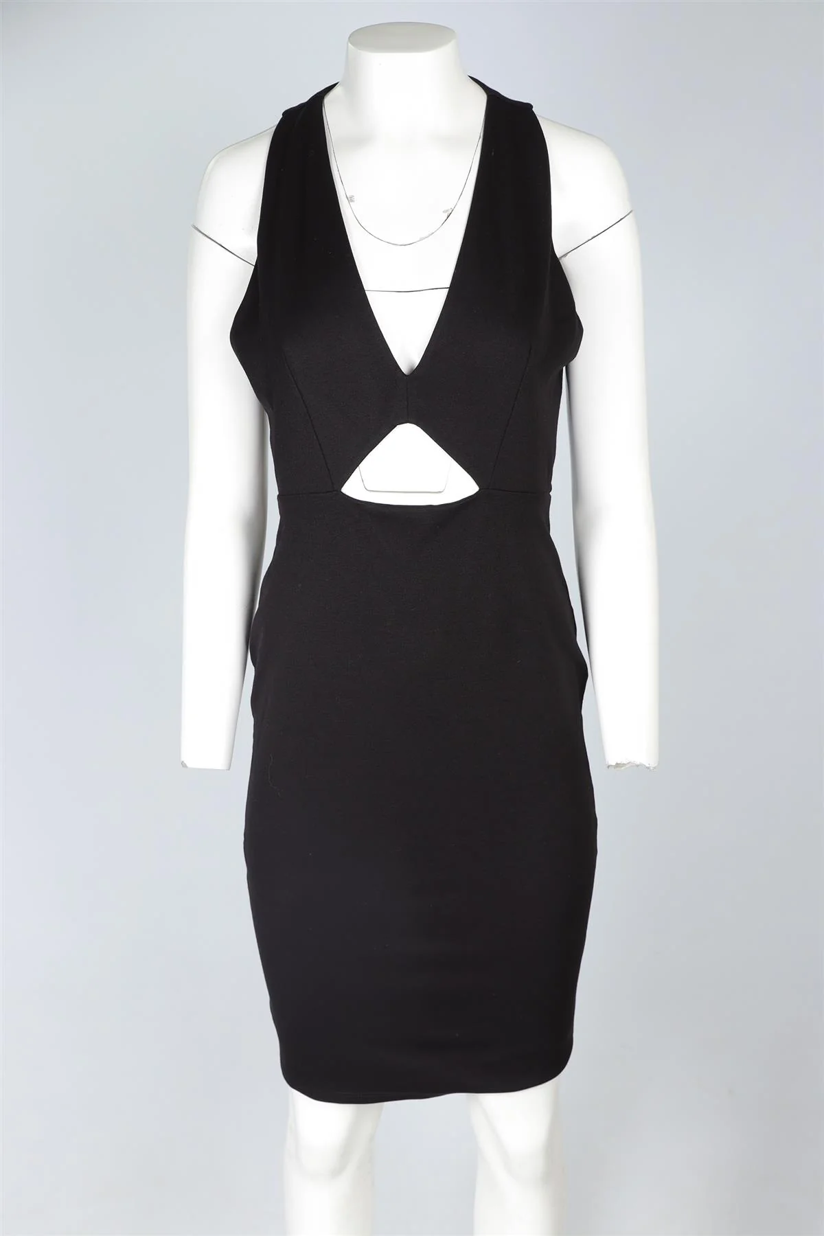 MICHELLE MASON BLACK JERSEY MIDI DRESS MEDIUM - Image 2