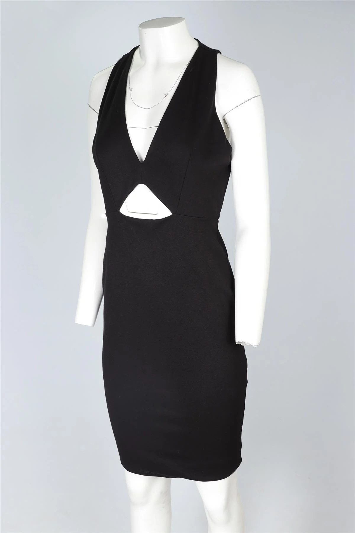 MICHELLE MASON BLACK JERSEY MIDI DRESS MEDIUM - Image 3