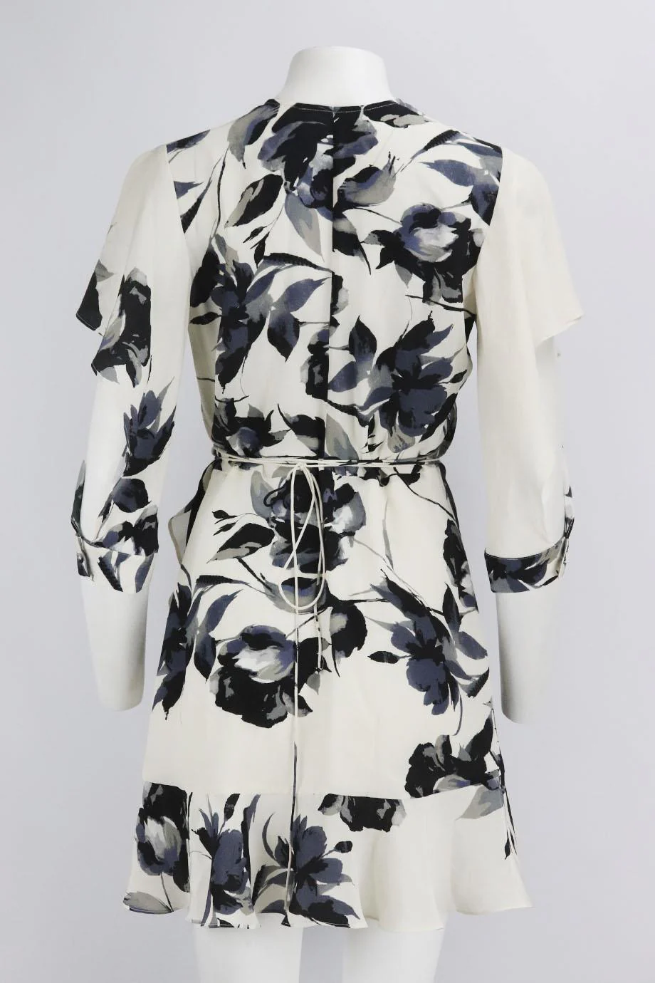 MICHELLE MASON FLORAL PRINT SILK WRAP MINI DRESS US 8 UK 12 - Image 4