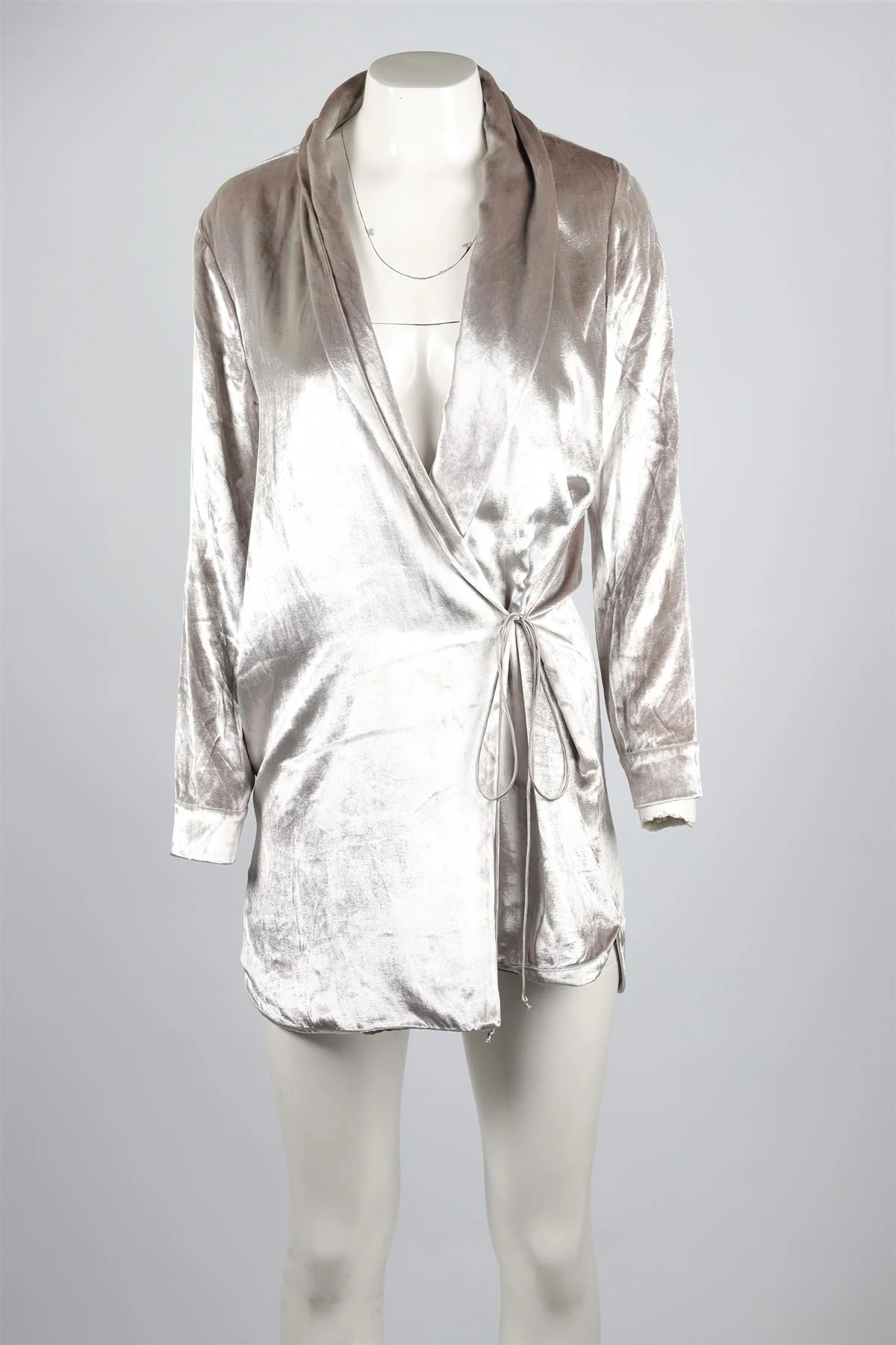 MICHELLE MASON GREY VELVET MINI DRESS US 2 UK 6 - Image 2