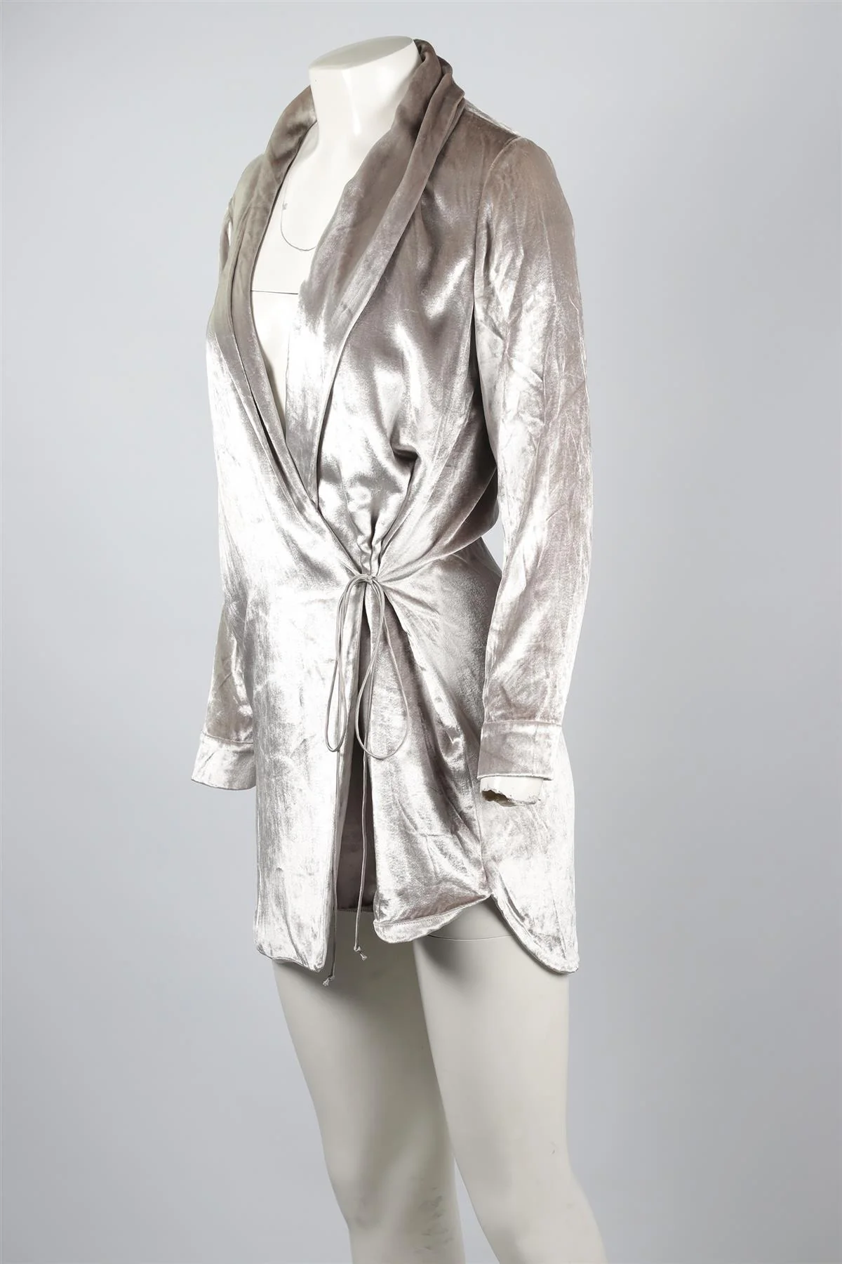MICHELLE MASON GREY VELVET MINI DRESS US 2 UK 6 - Image 3