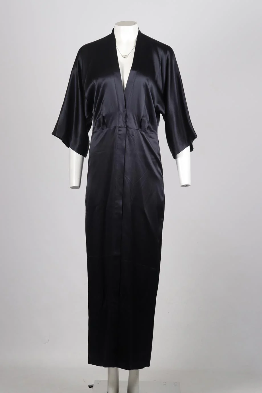 MICHELLE MASON SILK SATIN MAXI DRESS US 0 UK 4 - Image 2