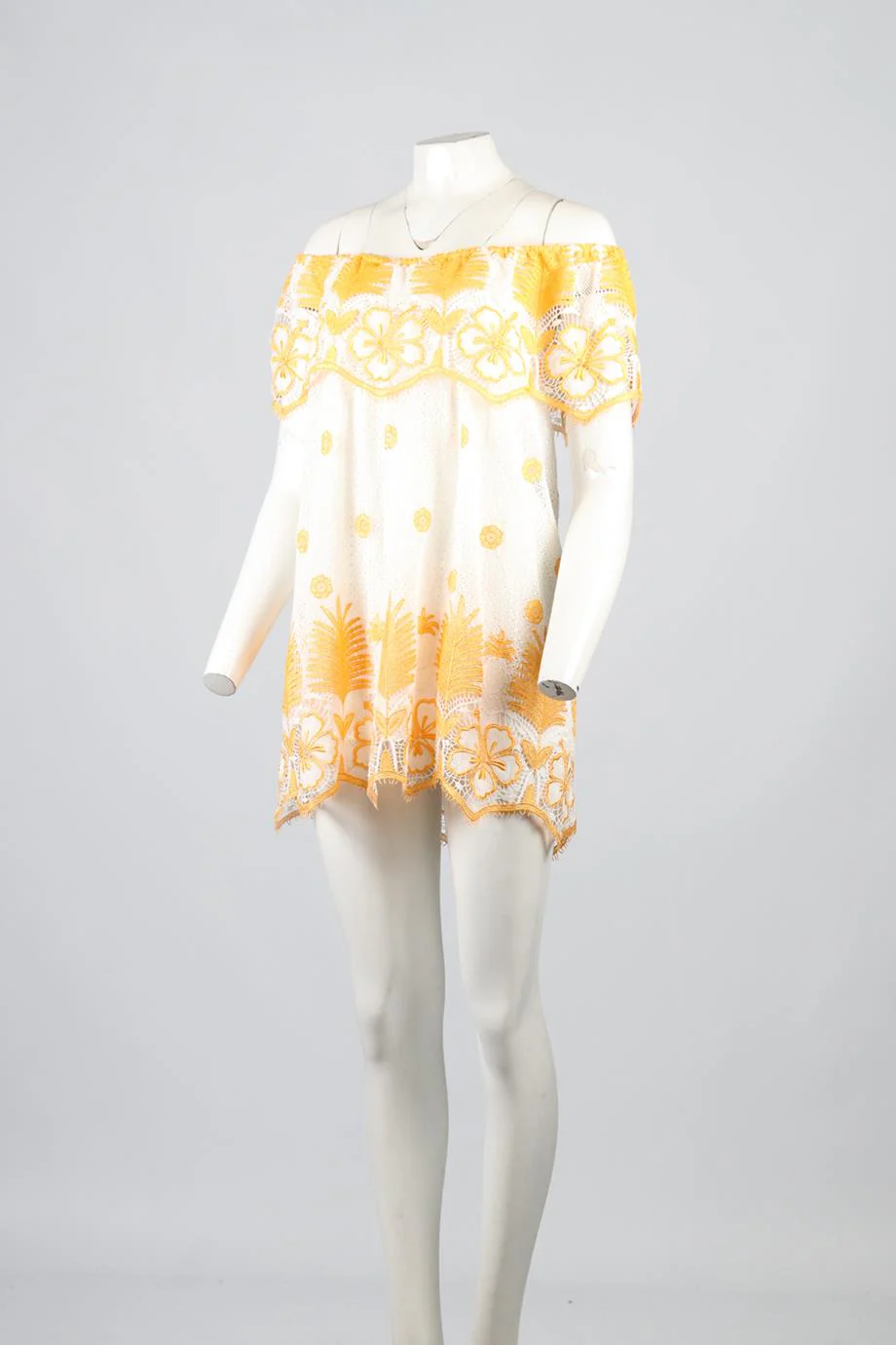MIGUELINA COTTON BLEND MINI DRESS XSMALL - Image 3