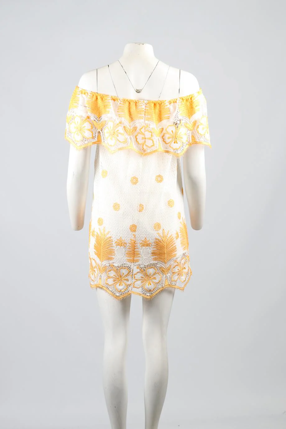 MIGUELINA COTTON BLEND MINI DRESS XSMALL - Image 4