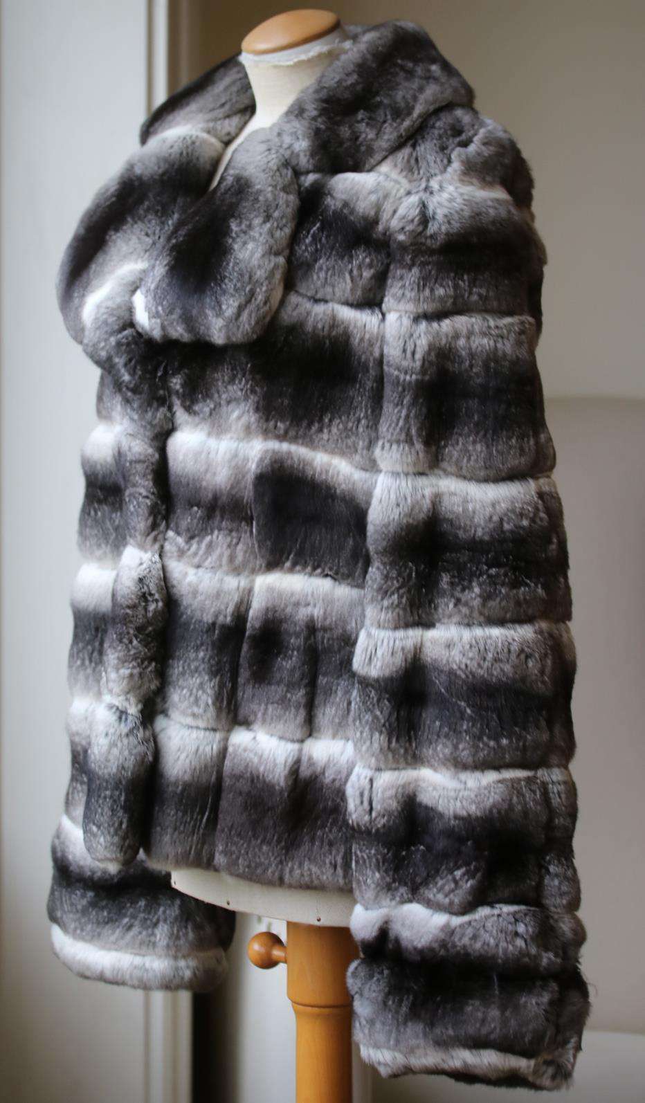 MILADY CHINCHILLA FUR JACKET FR 42 UK 14 - Image 2