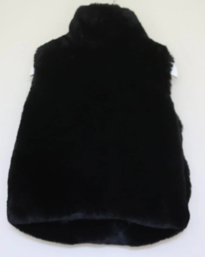MILLY MINIS GIRLS BLACK FAUX FUR GILET 4 YEARS - Image 3