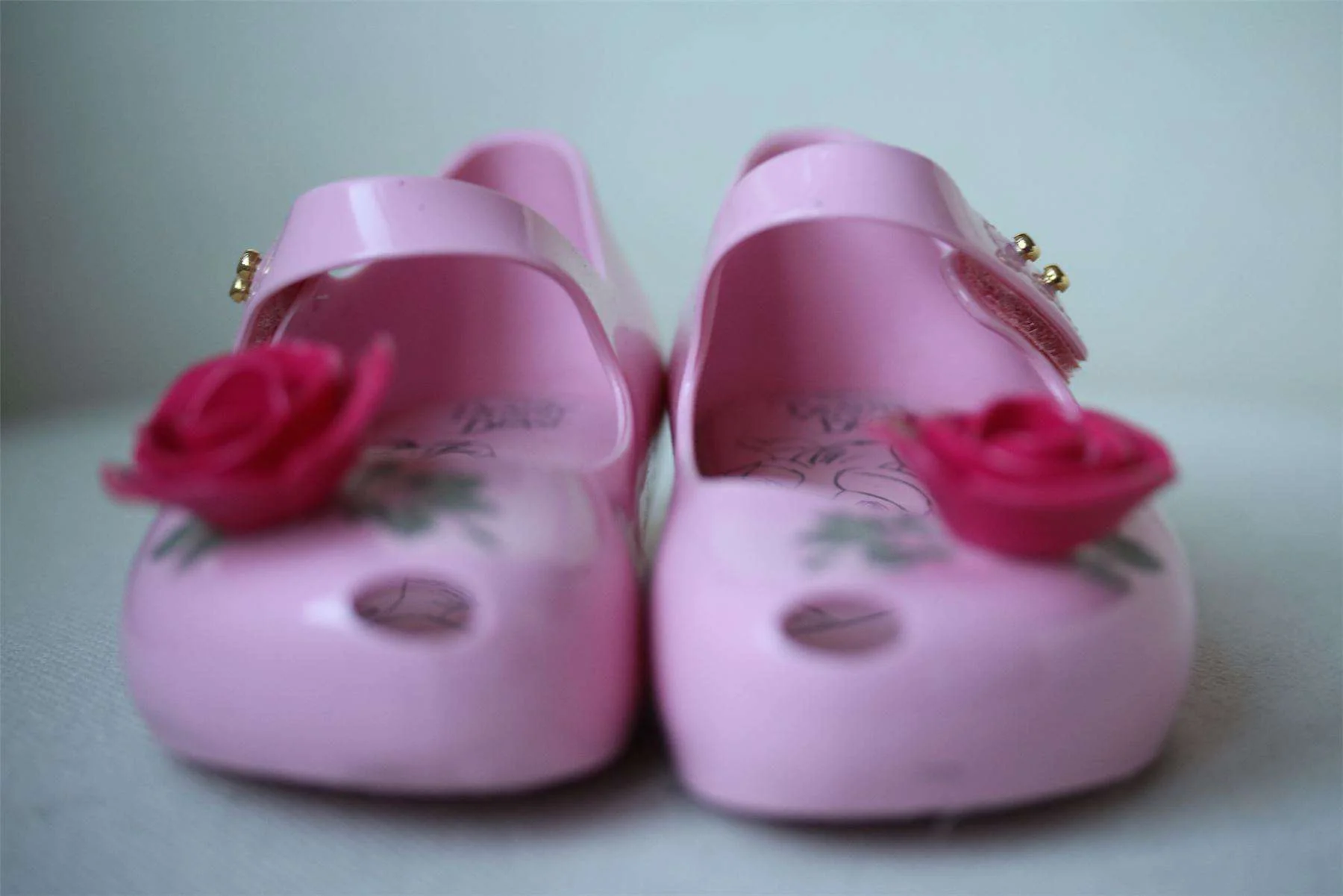 MINI MELISSA BEAUTY & THE BEAST PINK JELLY SHOES EU 24 UK 7 - Image 3