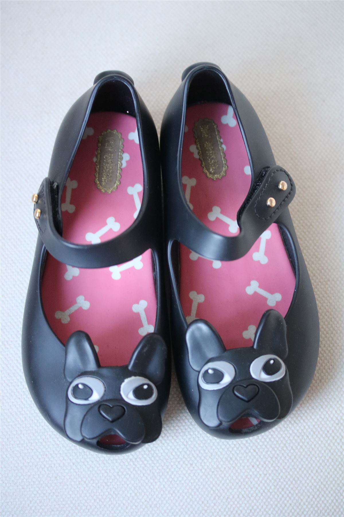 MINI MELISSA BLACK PUG JELLY SHOES EU 27 UK 9 - Image 3