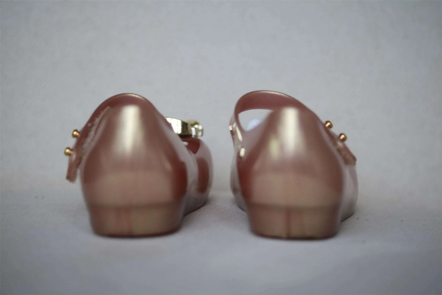 MINI MELISSA GIRLS BEAUTY & THE BEAST ROSE GOLD JELLY SHOES EU 24 UK 7 - Image 3