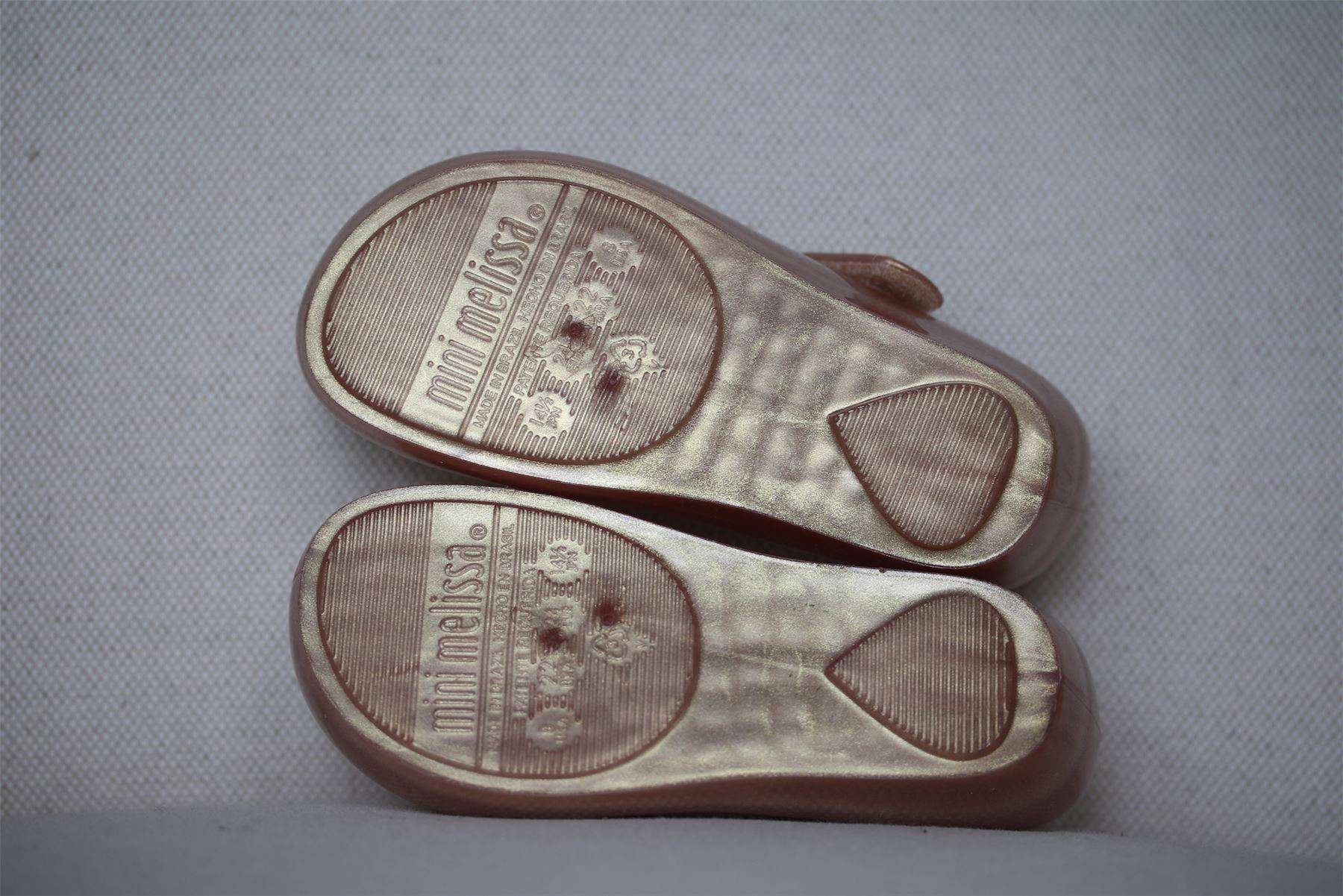 MINI MELISSA GIRLS BEAUTY & THE BEAST ROSE GOLD JELLY SHOES EU 24 UK 7 - Image 5