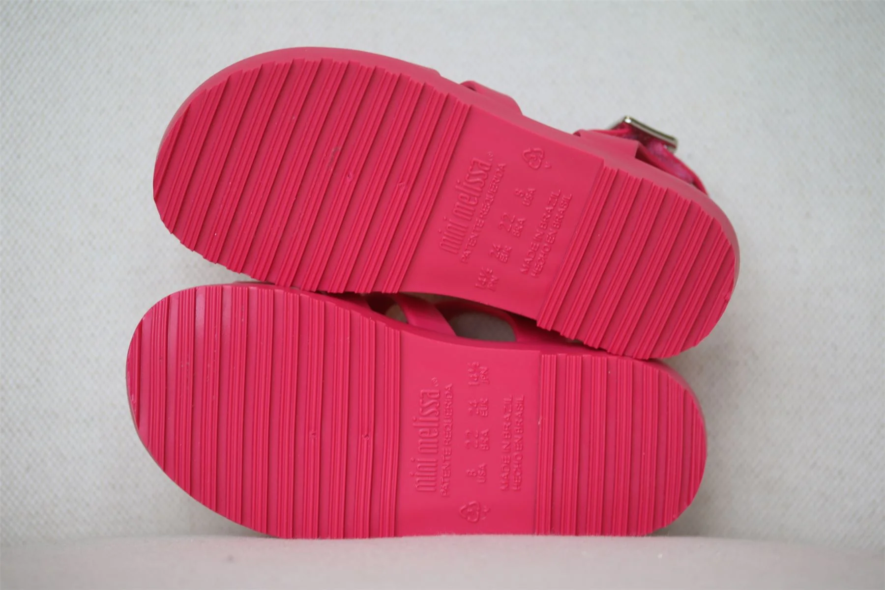 MINI MELISSA GIRLS BRIGHT PINK JELLY SANDALS EU 24 UK 7 - Image 6