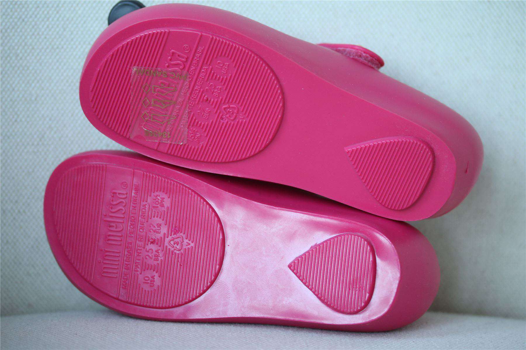 MINI MELISSA GIRLS BRIGHT PINK MINNIE MOUSE JELLY SHOES EU 27 UK 9 - Image 5