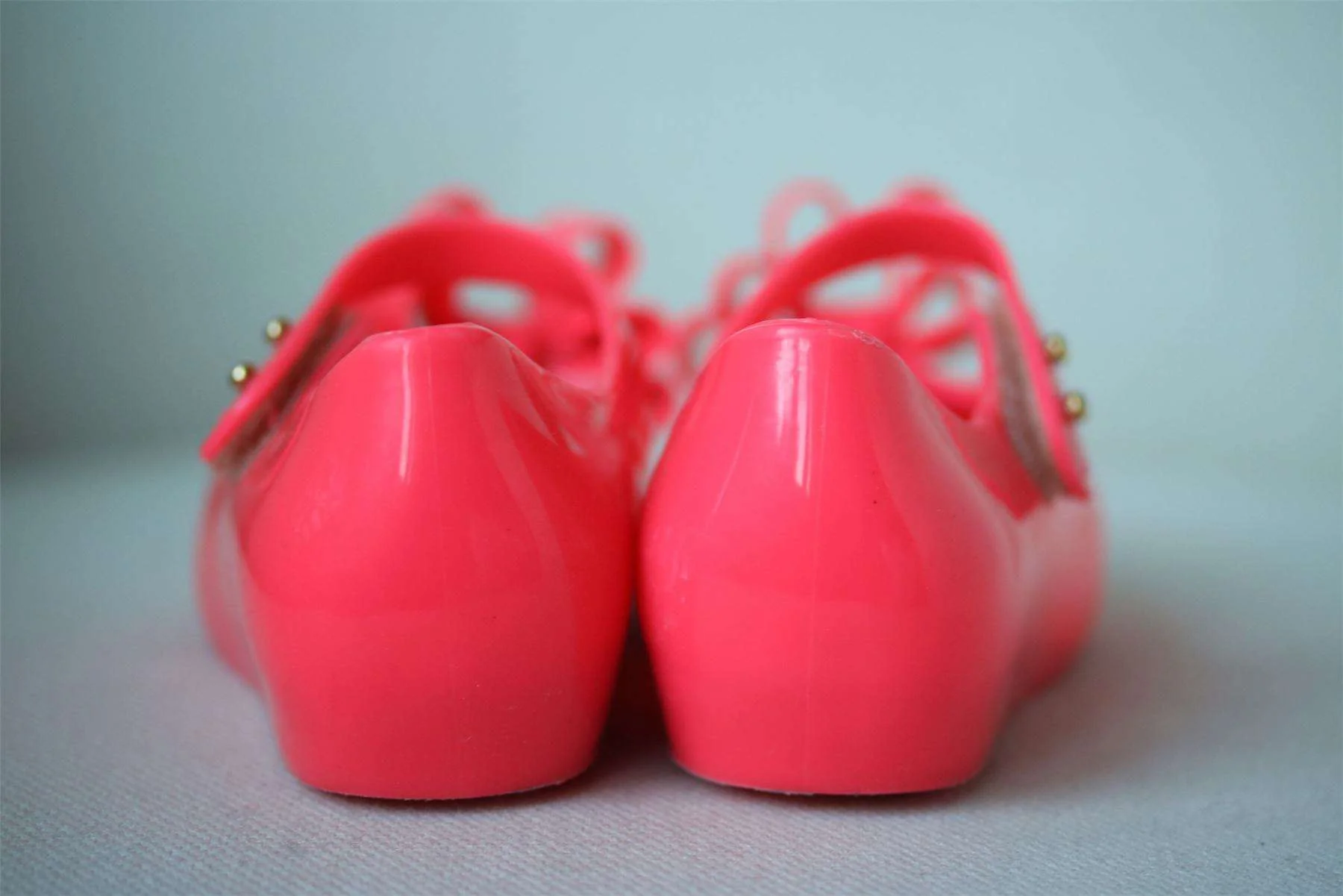 MINI MELISSA GIRLS NEON PINK ULTRAGIRL TRIPLE BOW JELLY SHOES EU 24 UK 7 - Image 5