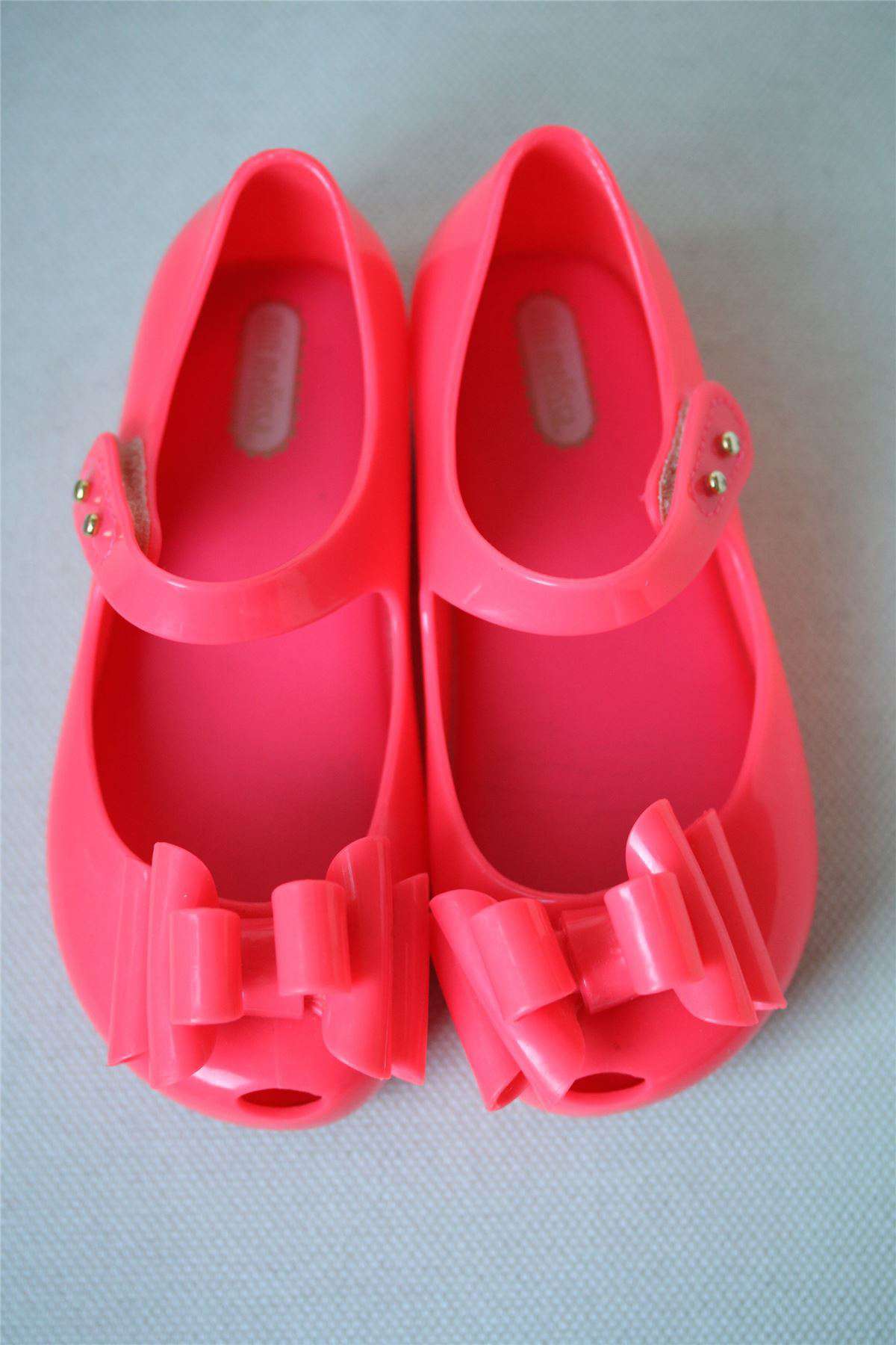 MINI MELISSA GIRLS NEON PINK ULTRAGIRL TRIPLE BOW JELLY SHOES EU 27 UK 9 - Image 4