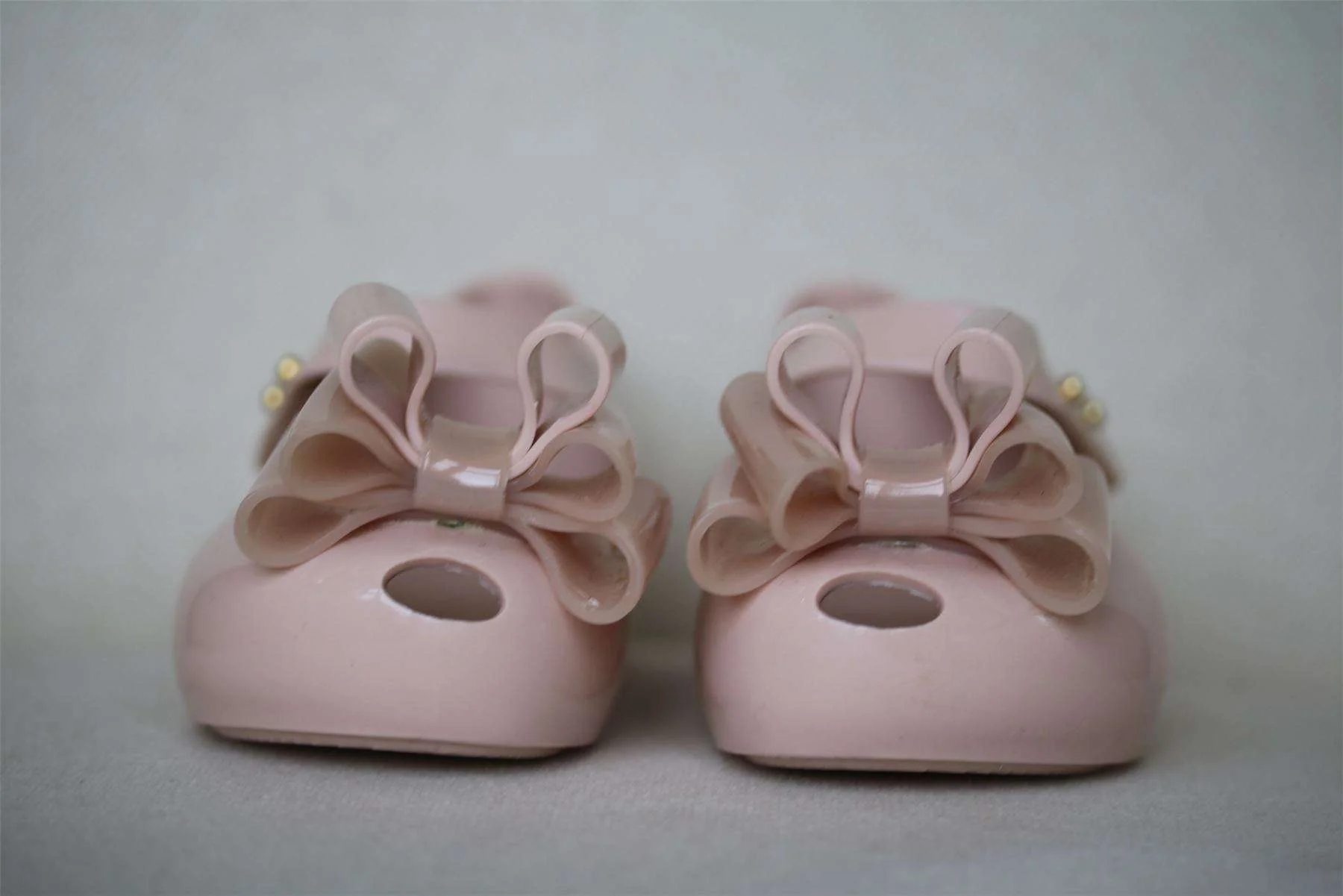MINI MELISSA GIRLS PALE PINK ULTRAGIRL TRIPLE BOW JELLY SHOES EU 24 UK 7 - Image 2