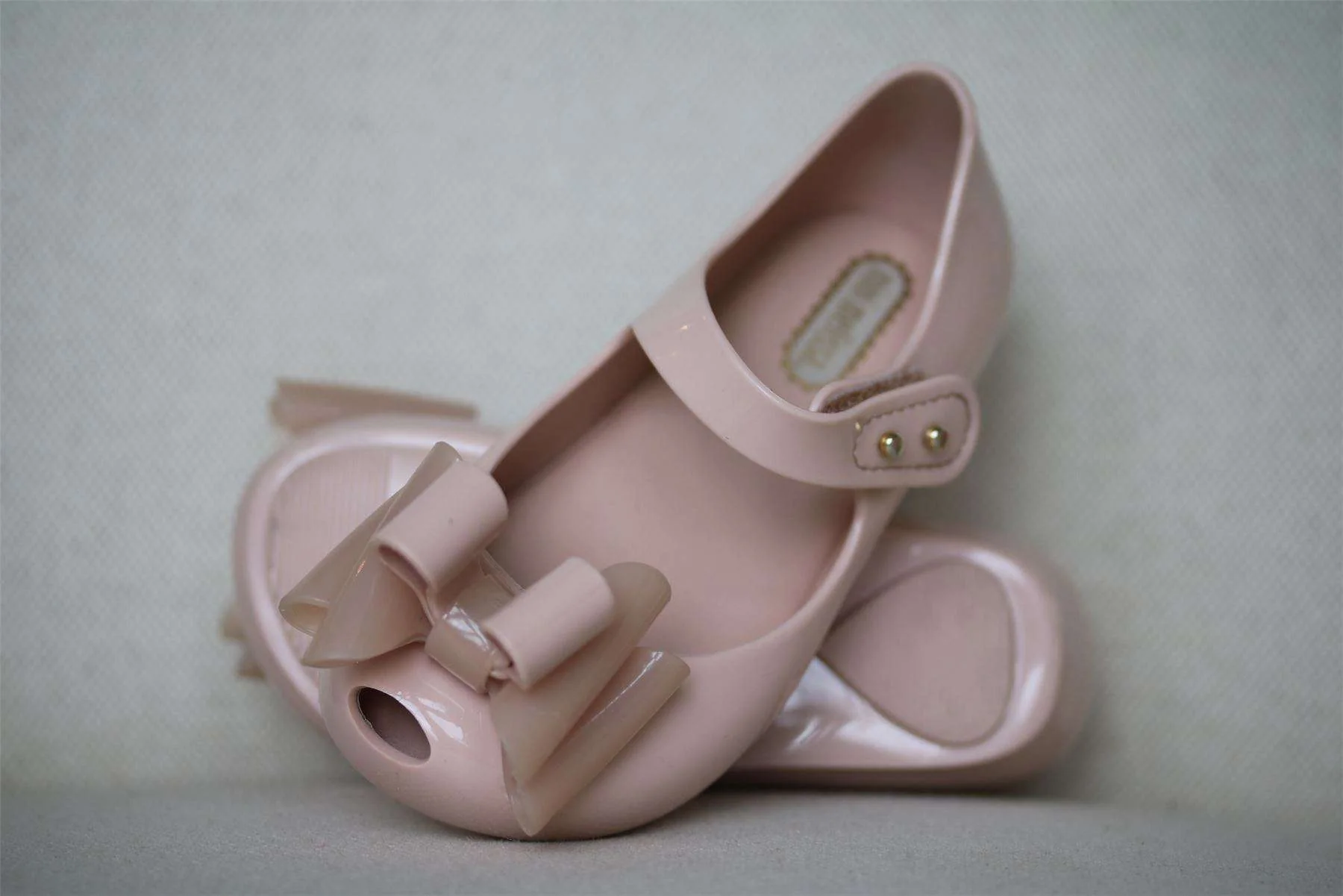 MINI MELISSA GIRLS PALE PINK ULTRAGIRL TRIPLE BOW JELLY SHOES EU 24 UK 7 - Image 4