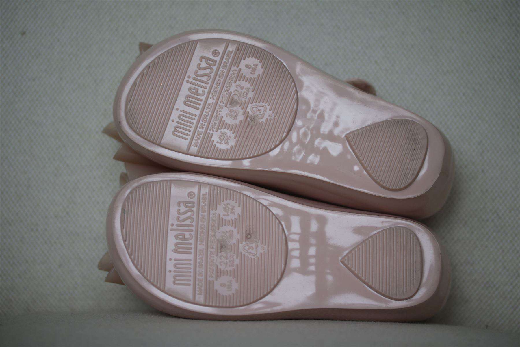 MINI MELISSA GIRLS PALE PINK ULTRAGIRL TRIPLE BOW JELLY SHOES EU 24 UK 7 - Image 5