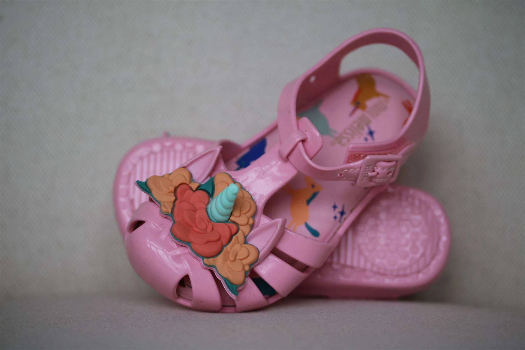 MINI MELISSA GIRLS PINK ARANHA FABUL UNICORN JELLY SHOES EU 24 UK 7 - Image 2