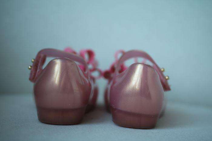 MINI MELISSA GIRLS PINK TRIPLE BOW SHOES EU 27 UK 9 - Image 3