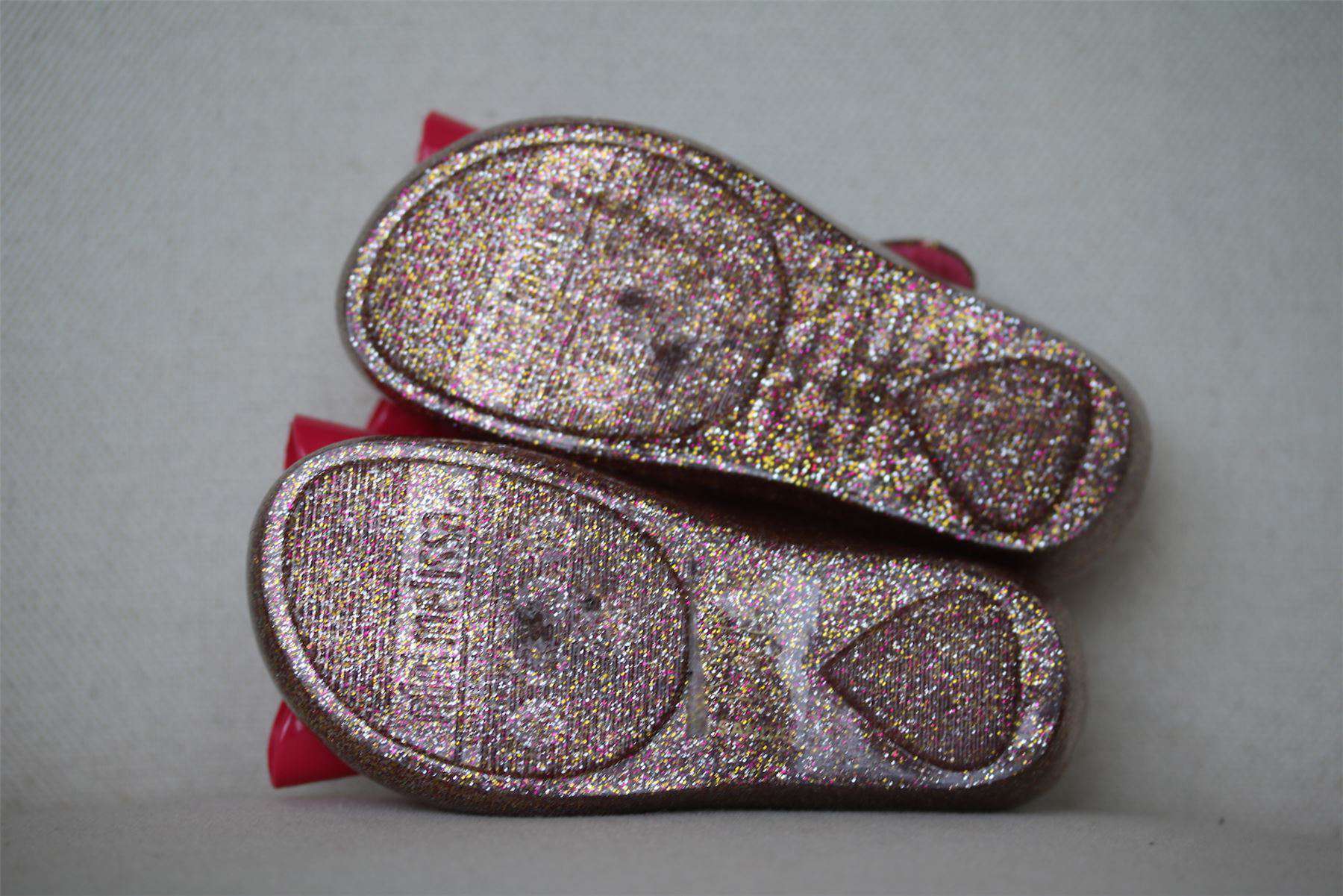 MINI MELISSA GIRLS PINK ULTRAGIRL BOW GLITTER JELLY SHOES EU 24 UK 7 - Image 5