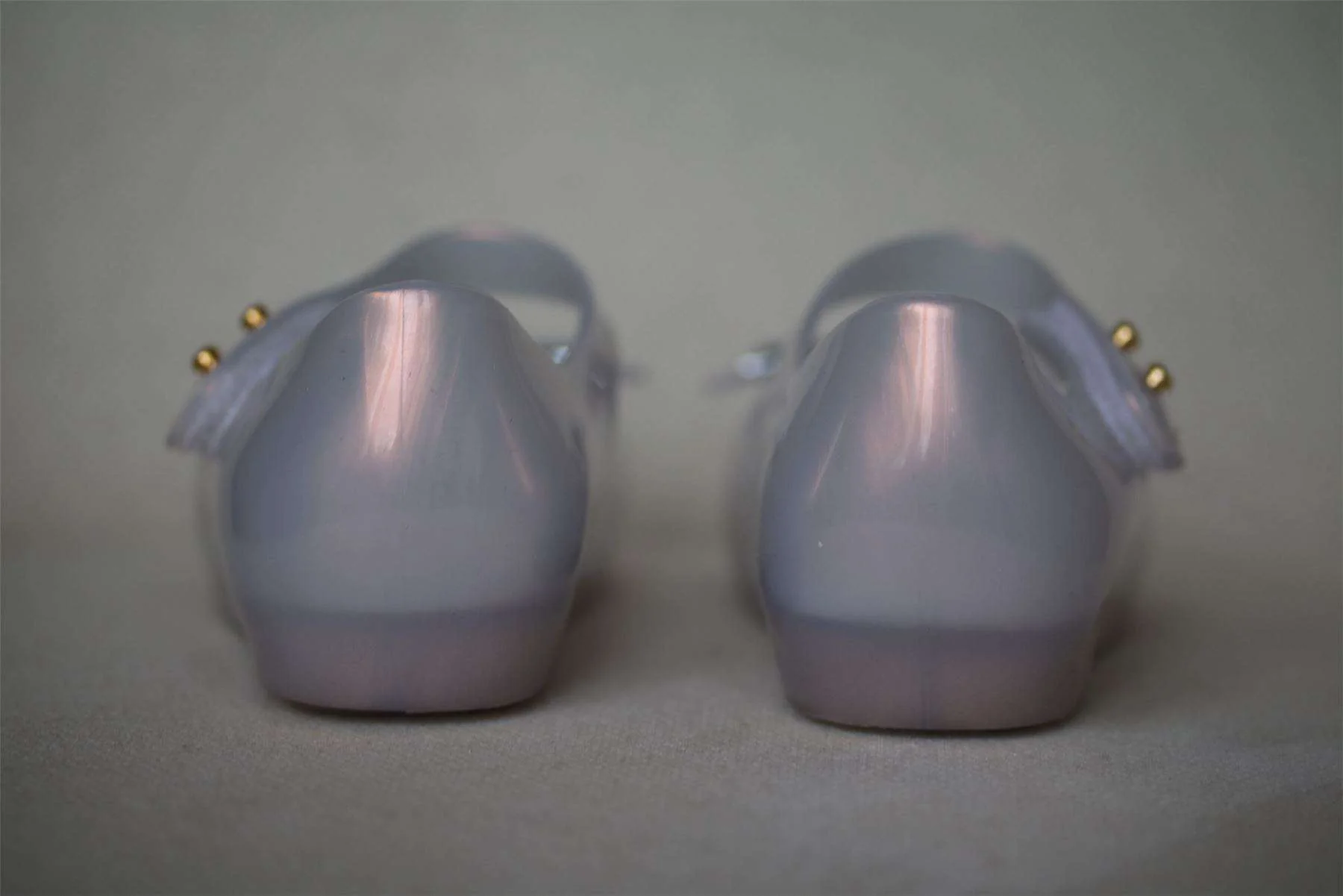 MINI MELISSA GIRLS SILVER BUTTERFLY JELLY SHOES EU 24 UK 7 - Image 3