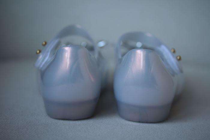 MINI MELISSA GIRLS SILVER BUTTERFLY JELLY SHOES EU 25-26 UK 8 - Image 3