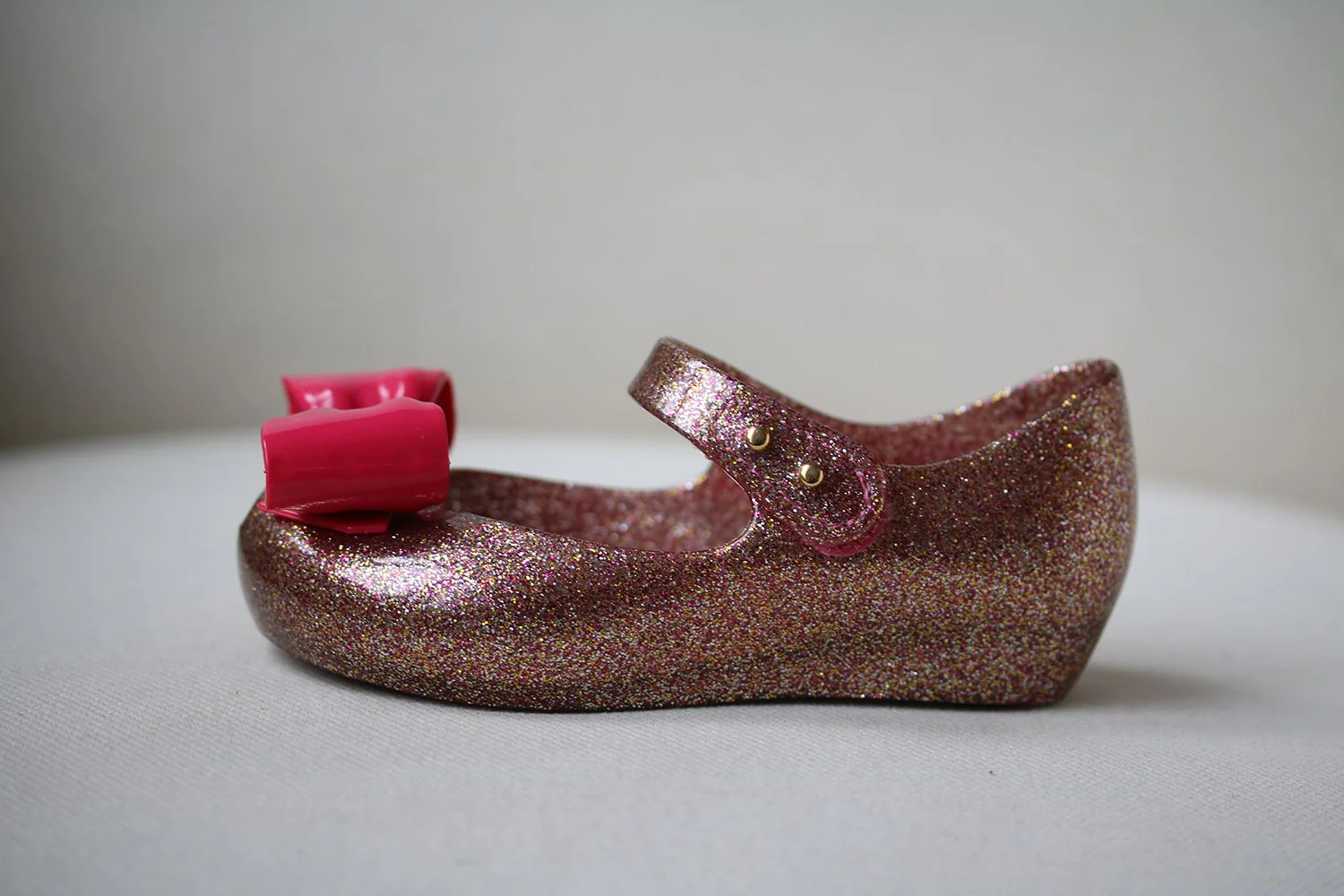 MINI MELISSA GIRLS ULTRAGIRL BOW GLITTER JELLY SHOES EU 225/25 UK 8/9 - Image 2