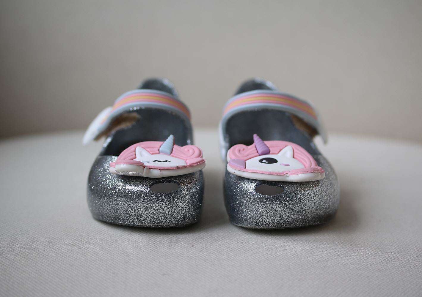 MINI MELISSA GIRLS UNICORN GLITTER JELLY SHOES EU 25/26 UK 8/9 - Image 2